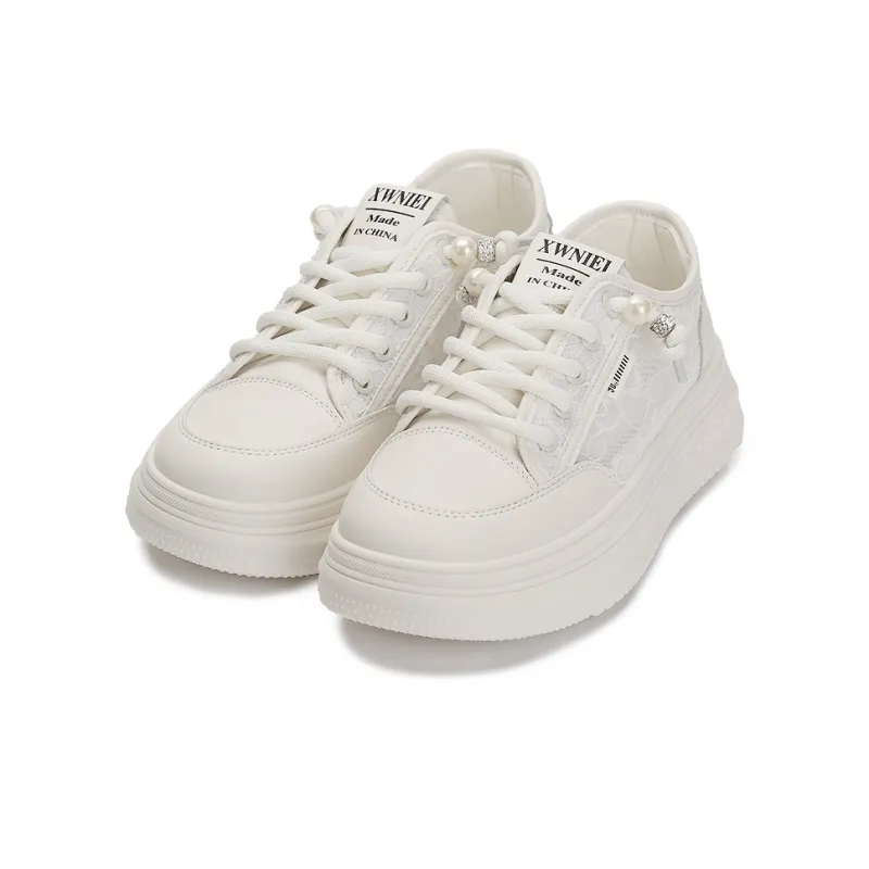 Zun'er Quick Dry Lightweight Breathable Low-Top Skateboard Shoes Unisex White-2