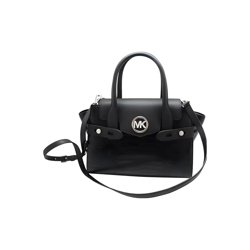 MICHAEL KORS Carmen Polyurethane Shoulder Bag, Crossbody Bag, Handbag Medium Size Women's Black-1