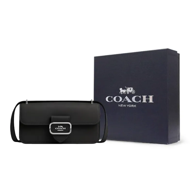 COACH Morgan Cow Leather Portable Crossbody Bag, Shoulder Bag Women's Black-8