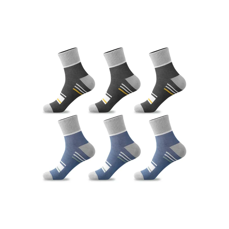 H YXIANG Mid Calf Socks Men's 6 Pack-8