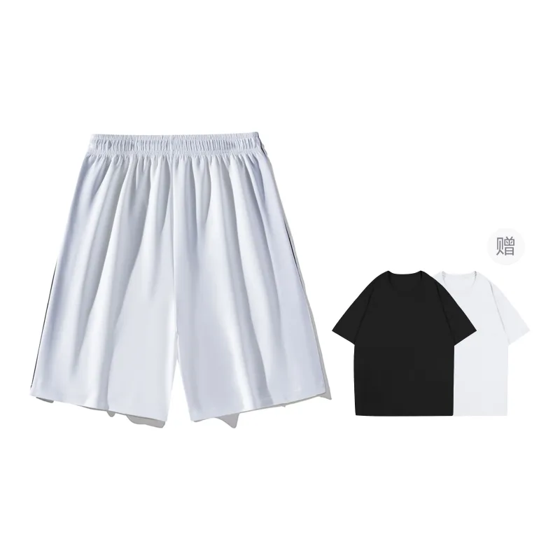 Loose Fit Drawstring Elastic Draped Comfortable Stretchy Cool Straight Fit 5/4 Casual Shorts Unisex-28