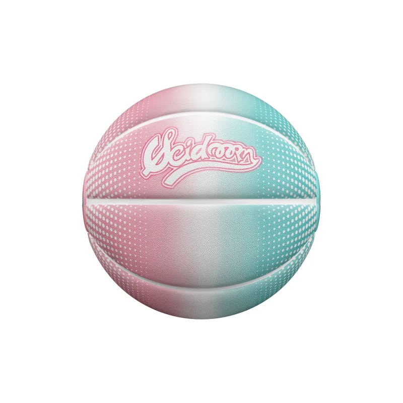 VEIDOORN Rubber Basketball Pink Green Gradient Size 7/5, Size 6 Training-14