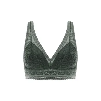 Flowers In Water Bra Women's Dark Olive Green