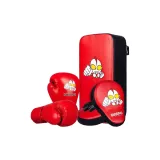 Kids' Boxing Gloves+Hand Target 2 Pack+Kick Pads 1 Pack (Red)