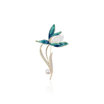 QLADY Hetian Jade Brooches Women's Gift Box Set