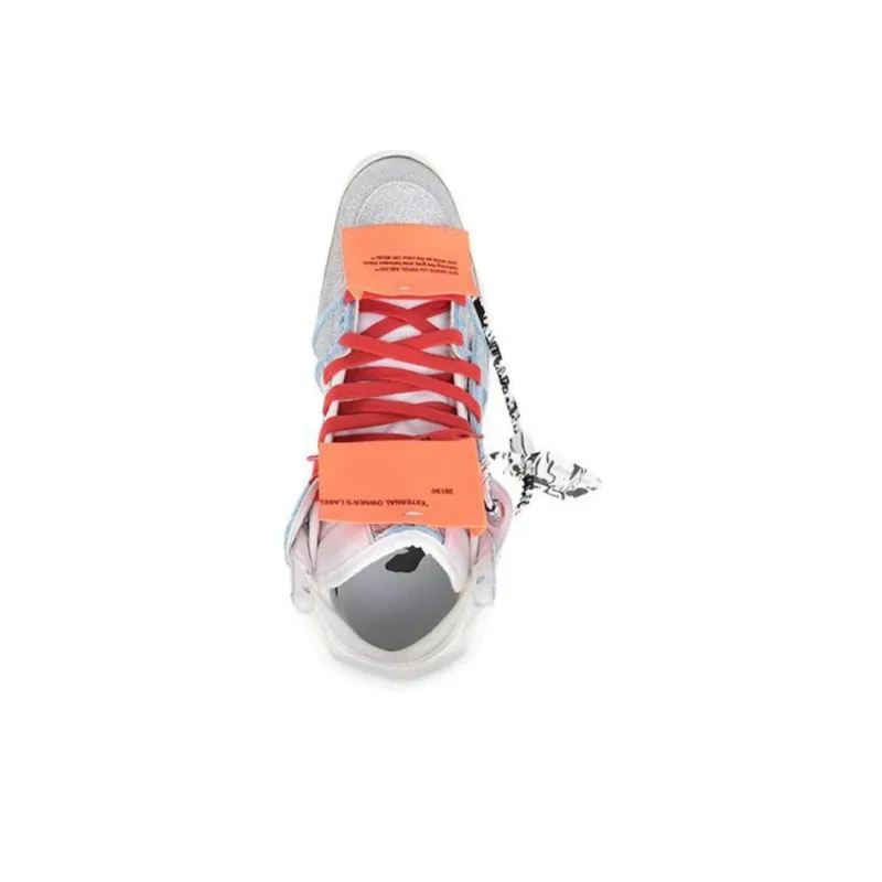 OFF WHITE High Top Skateboard Shoes Men's Gray-3