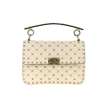 Valentino Lambskin Portable Crossbody Bag Shoulder Bag Women's White