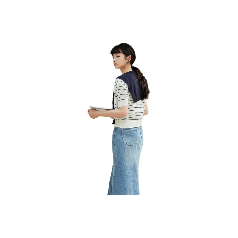 ZIHAN Knitwear Women's Beige Base Stripes-1