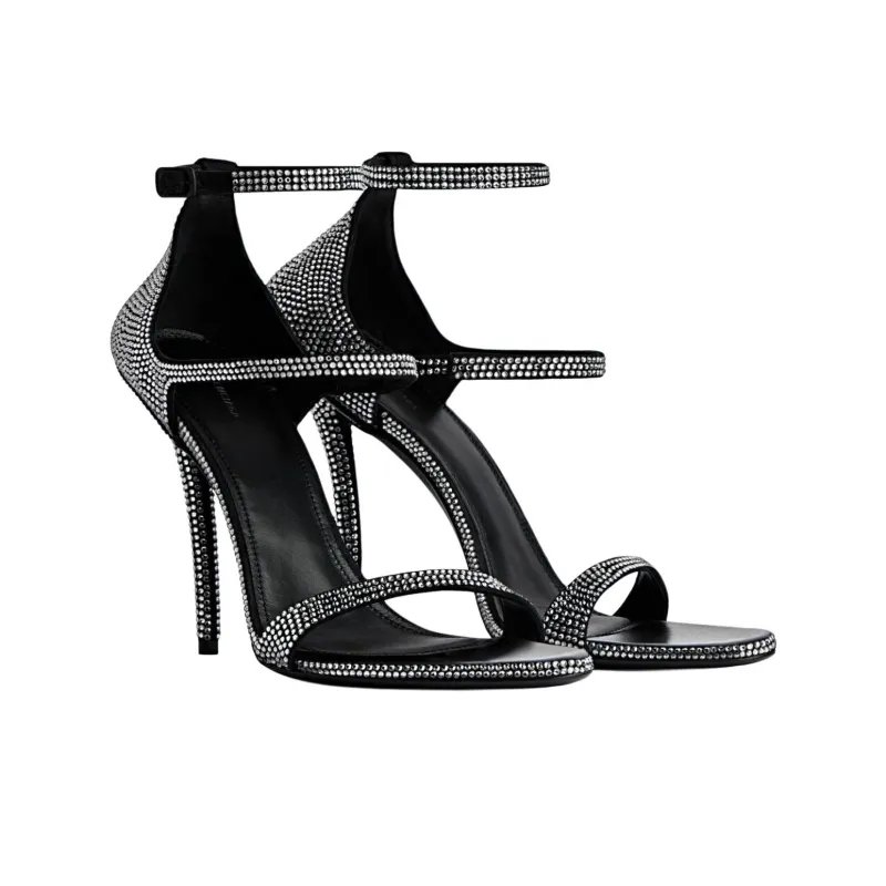 Balenciaga Honey Strap Sandals 11cm Women's Black-3