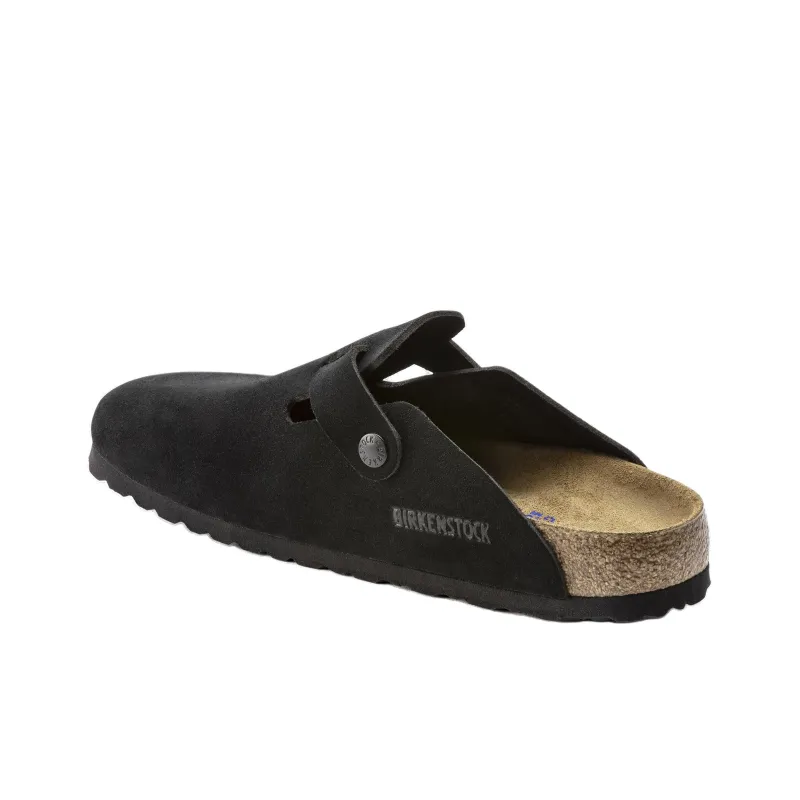 Birkenstock Boston Soft Footbed Suede 'Black'-3