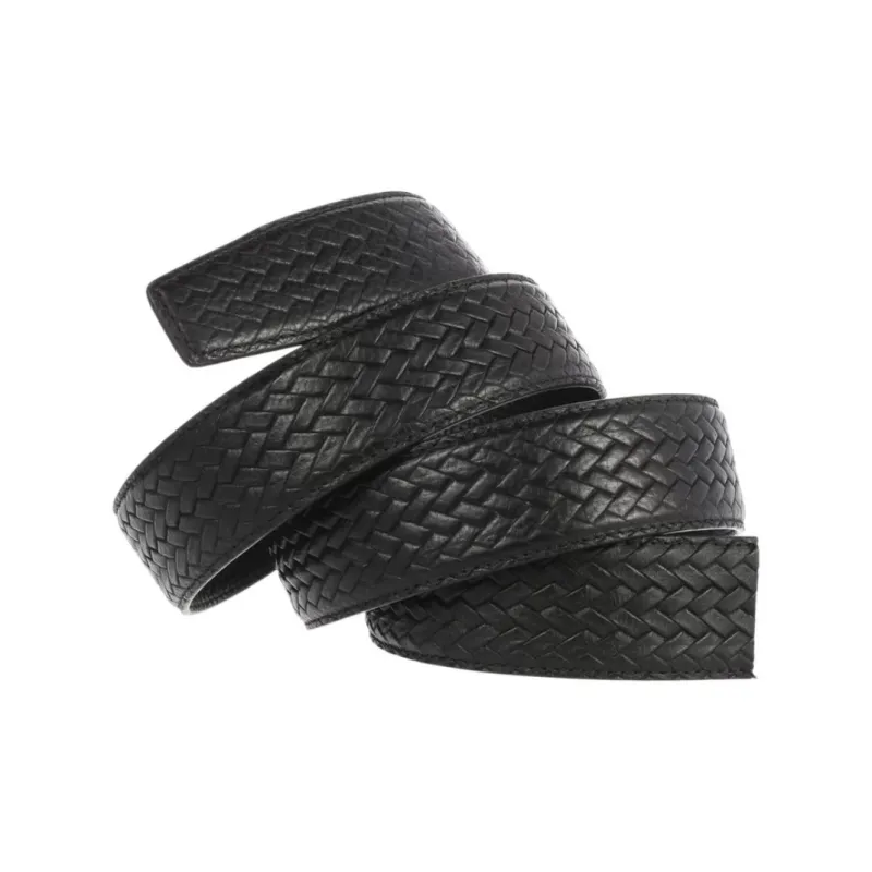 FORTEI Top Grain Cow Leather Belts Men's Black Width 3.5cm Gift Box Set-6