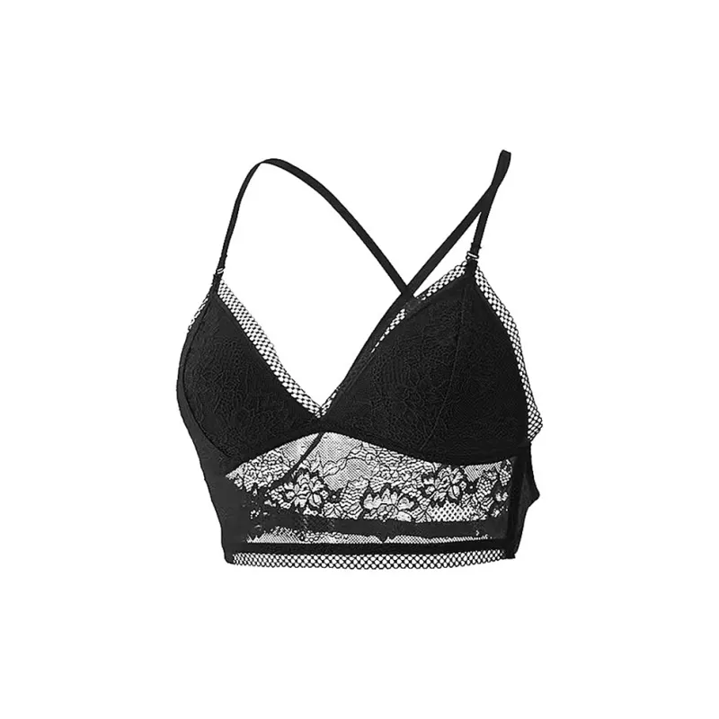 Flowers In Water Bra Women's Black-1