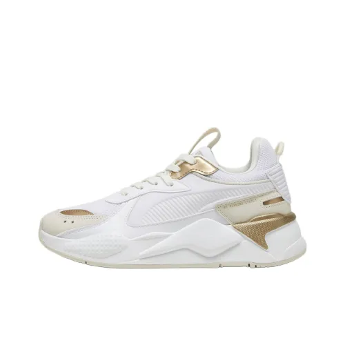 PUMA RS X Glam Anti Slip Wear Resistant Low Top Casual Shoes Women's White Gold
