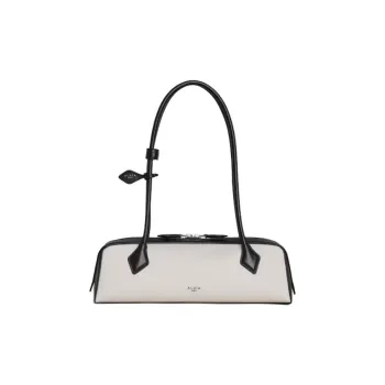 Alaia Cotton Shoulder Bag, Dachshund Bag, Baguette Bag, Handbag, Shoulder Bag Women's Black & Beige