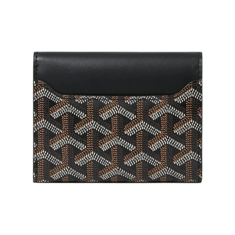 GOYARD Canvas With Calfskin Wallet Unisex Black-1