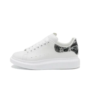 Alexander McQueen Low Top Skateboard Shoes Men's White Silver Black