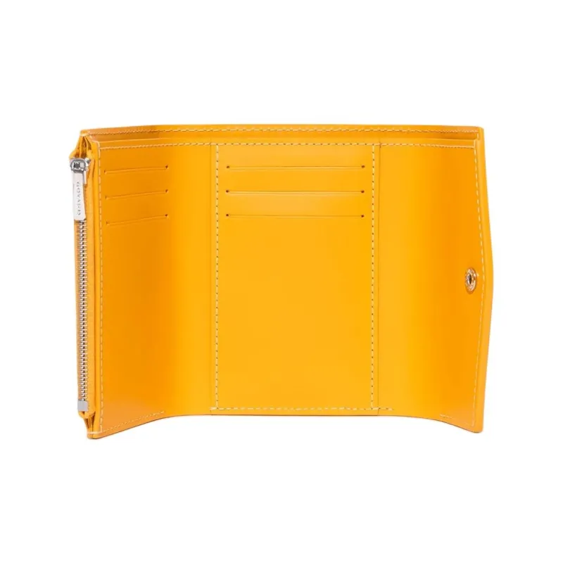 GOYARD Canvas With Calfskin Wallet Unisex Yellow-1