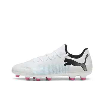 PUMA FUTURE 7 PLAY HG Rubber Short Studs Firm Ground Anti Slip Wear Resistant Soccer Shoes Men's White Black
