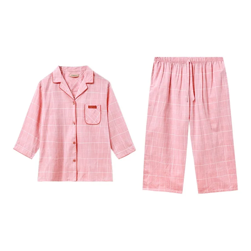 AUTUMNDEER Pajama Set Women's Shrimp Red-0
