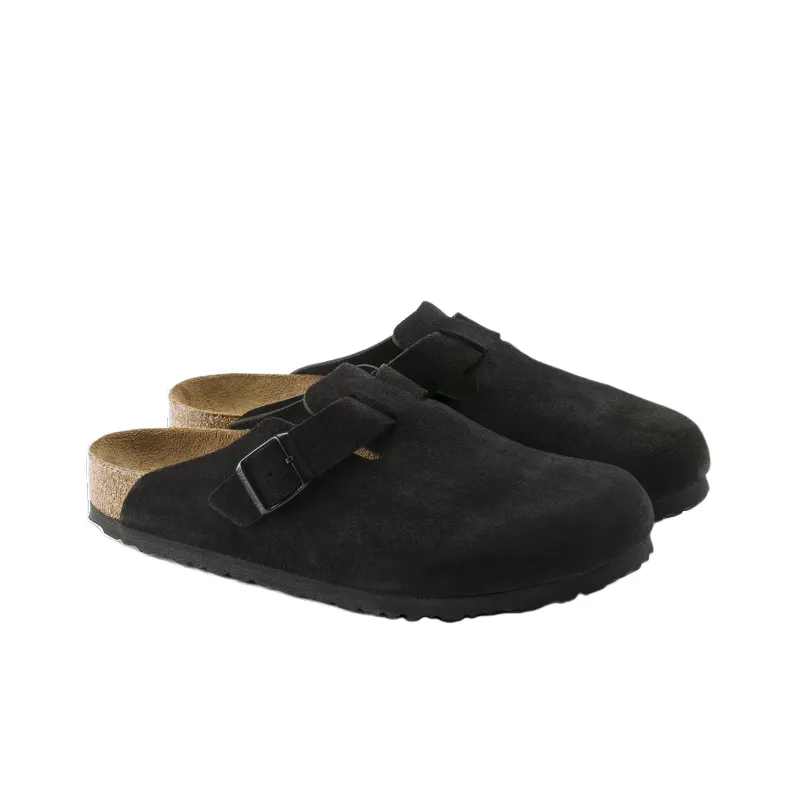 Birkenstock Boston Soft Footbed Suede 'Black'-2