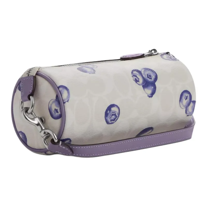 COACH Nolita Signature Canvas One Shoulder Handbags Small Size Women's Silver & Chalk & Light Purple-1