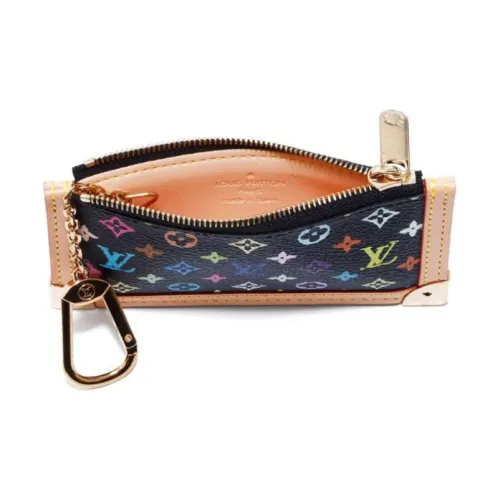 LOUIS VUITTON PVC Metal Canvas Keychains Women's Black