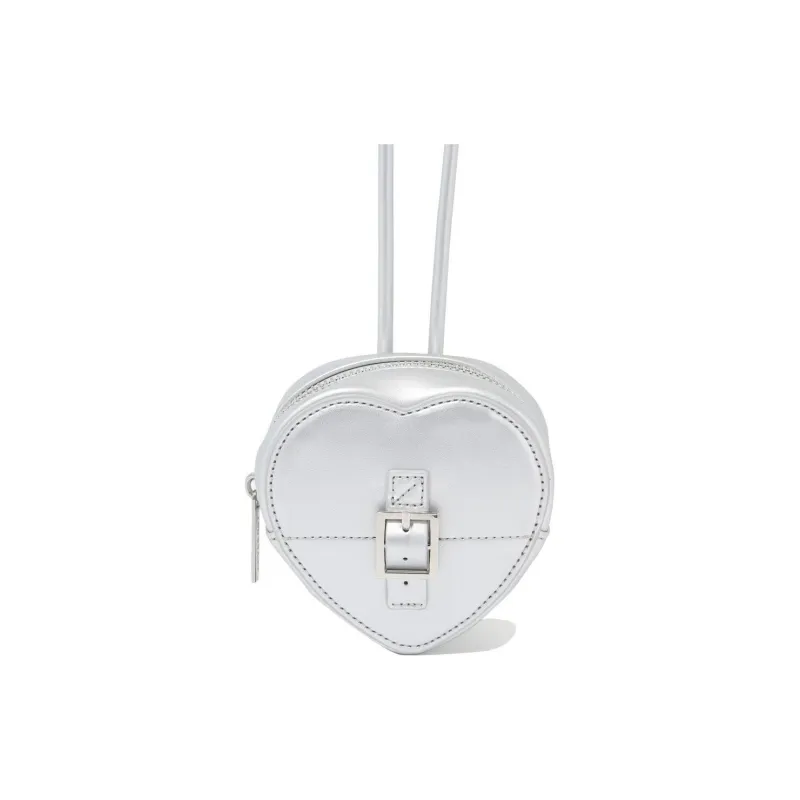 COVERNAT Artificial Leather Heart-Shaped Bag Shoulder Bag Crossbody Bag Mini Women's Silver-1