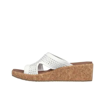 Skechers ARCH FIT BEVERLEE Slip-Resistant Abrasion-Resistant Slide Slippers Women's White