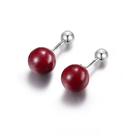 Red All Year Round Jade Stud Earrings Women's-5