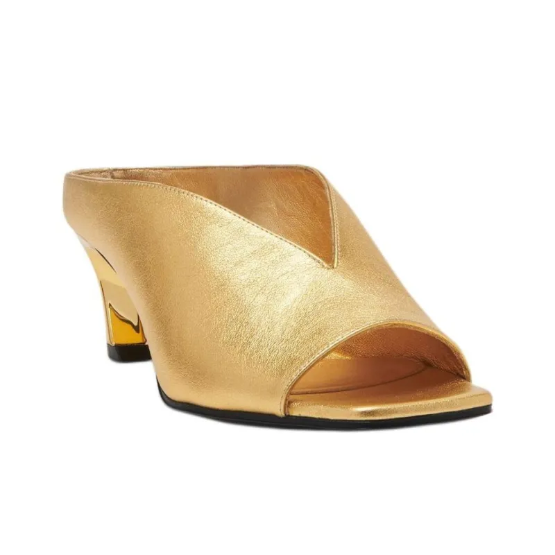 Alexander McQueen Slide Slippers 5.5cm Women's Gold-2