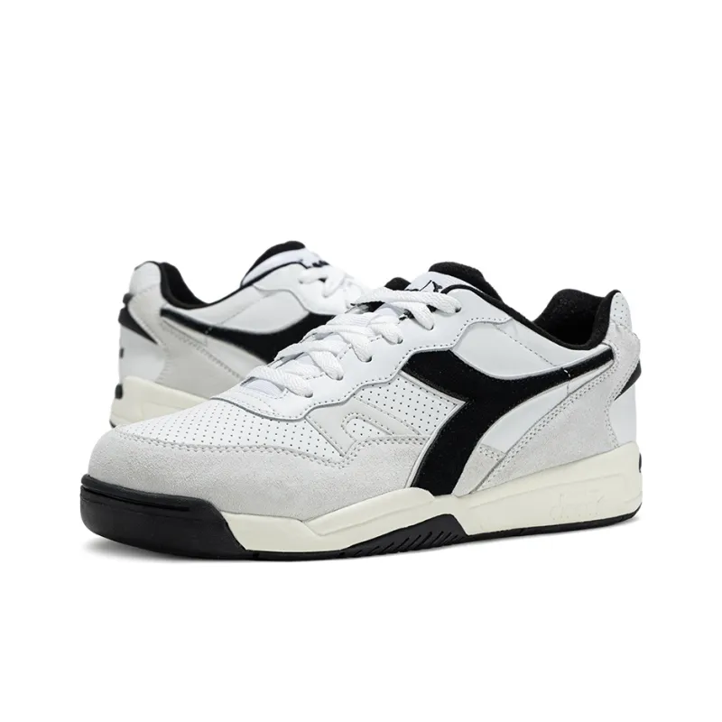Diadora Winner Anti Slip And Wear Resistant Breathable Cushioning Low Top Casual Shoes Unisex White/Black-4