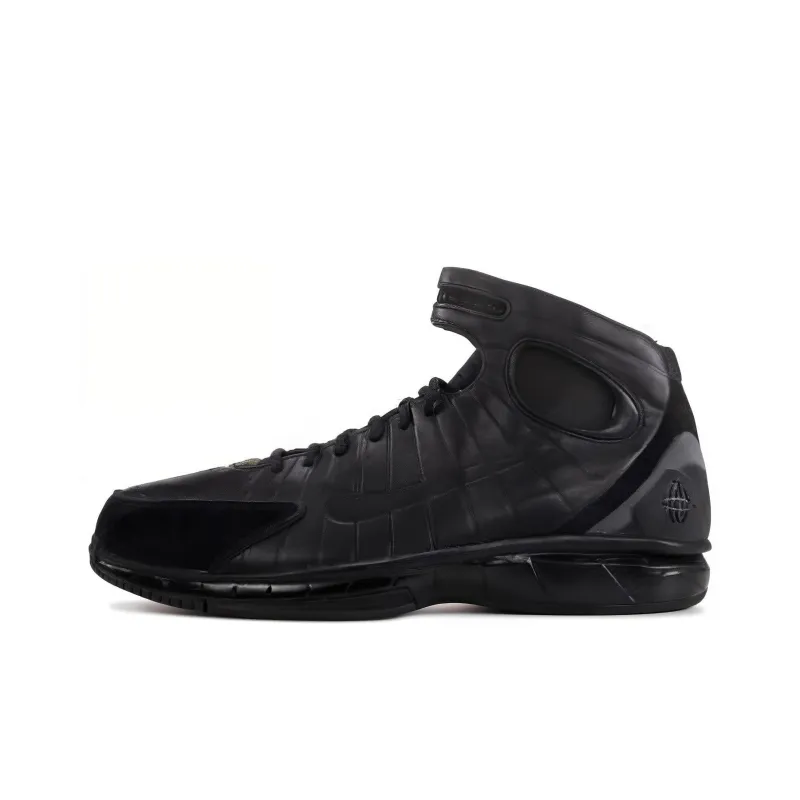 Nike 2K4 AIR ZOOM HUARACHE Durable Breathable Mid-Top Basketball Shoes Men's Black-0