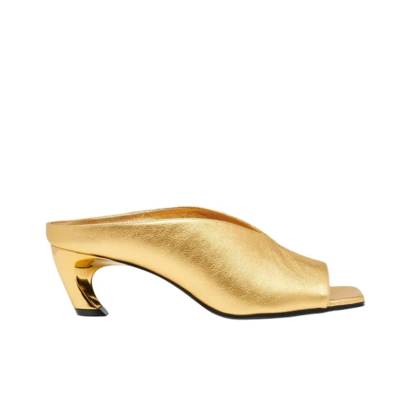 Alexander McQueen Slide Slippers 5.5cm Women's Gold-1