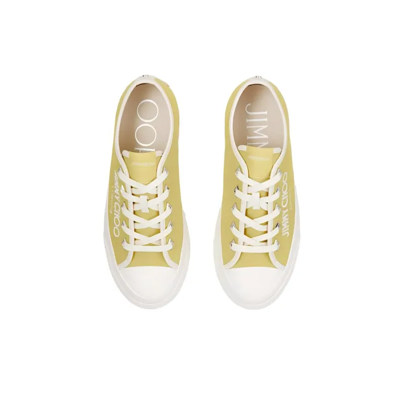 Jimmy Choo PALMA MAXI/F Low Top Canvas Shoes Women's Yellow-4