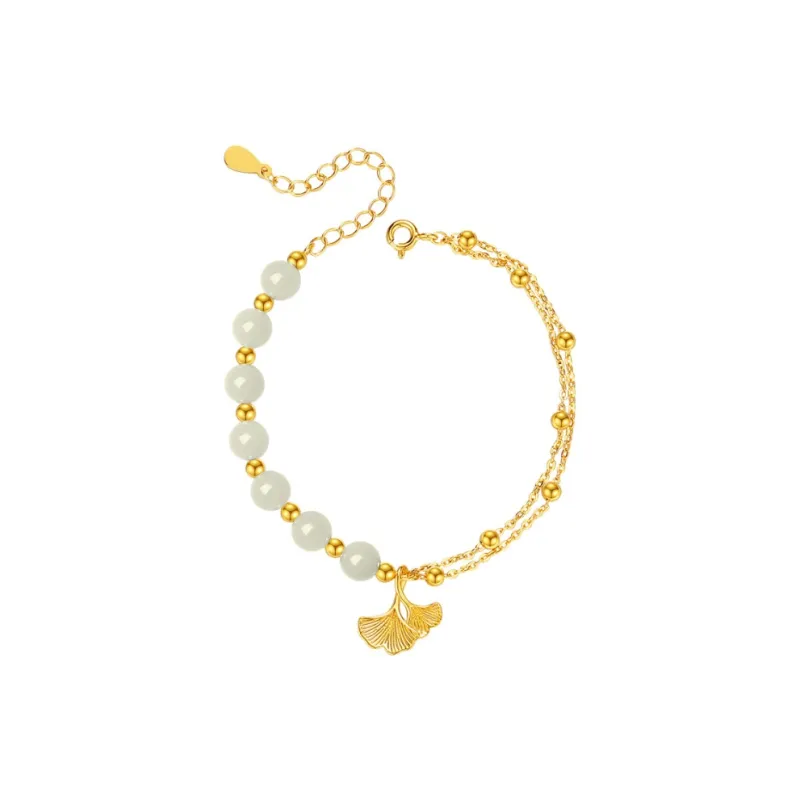 FMC Hetian Jade Bracelets Women's Pale Greenish White Jade-0