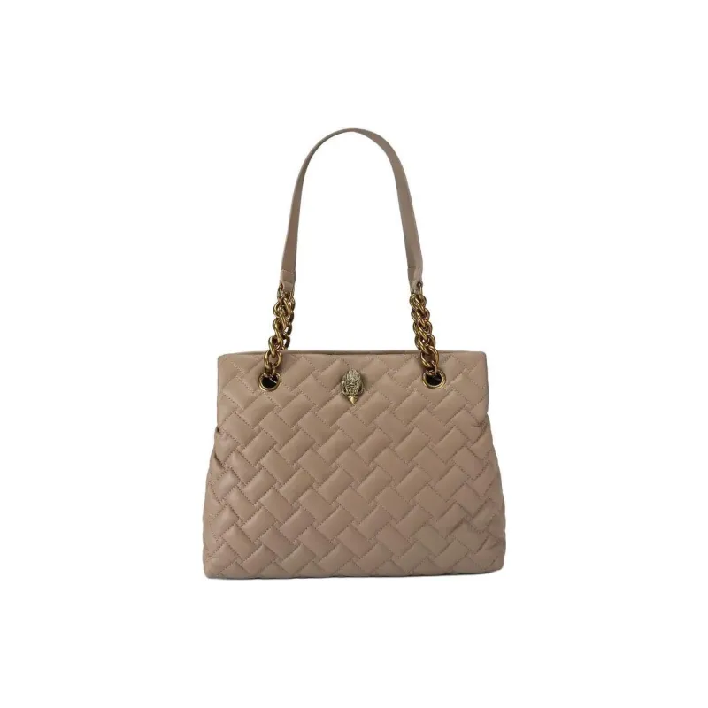 Kurt Geiger London Sheepskin Tote Bag Shopping Bag Handbag Shoulder Bag Women's Taupe-0