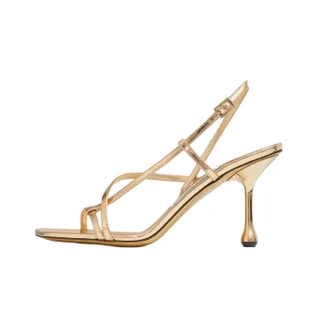 Jimmy Choo ETANA 80 One Strap Sandals 8cm Women's Gold