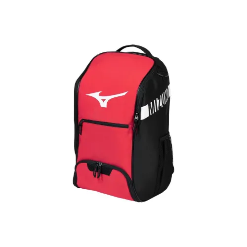 Mizuno Polyester Patchwork Embroidery Backpack Unisex Red