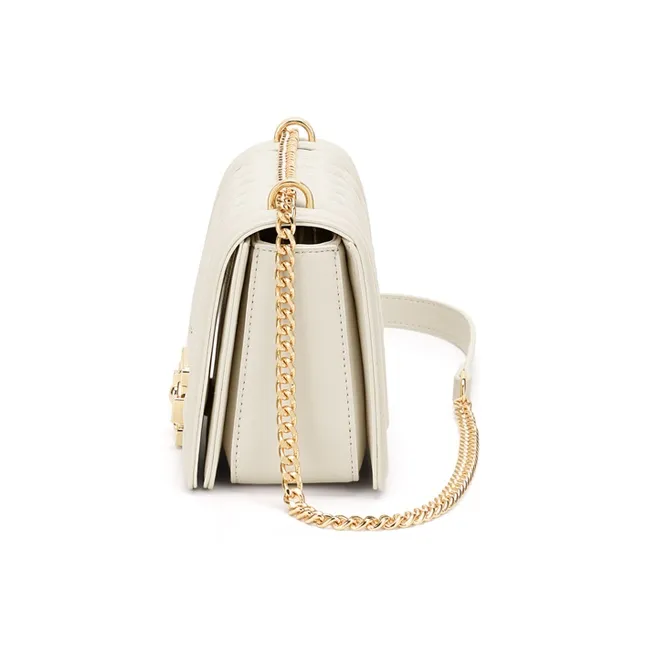 Simvay Clos Cow Leather With Synthetic Leather Small Square Shoulder Bag Regular Women's Black/White-11