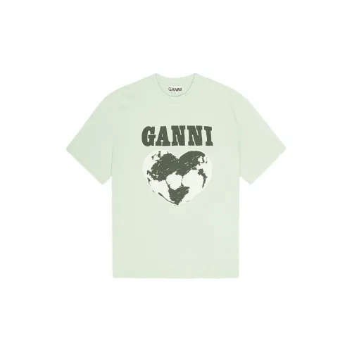 GANNI T-Shirts Women's Water Foam Green