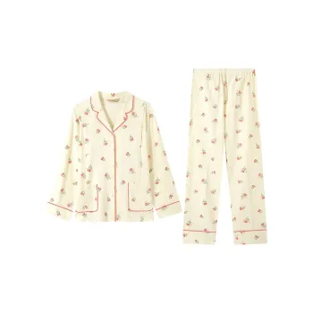 AUTUMNDEER Pajama Set Women's Milk White Lid