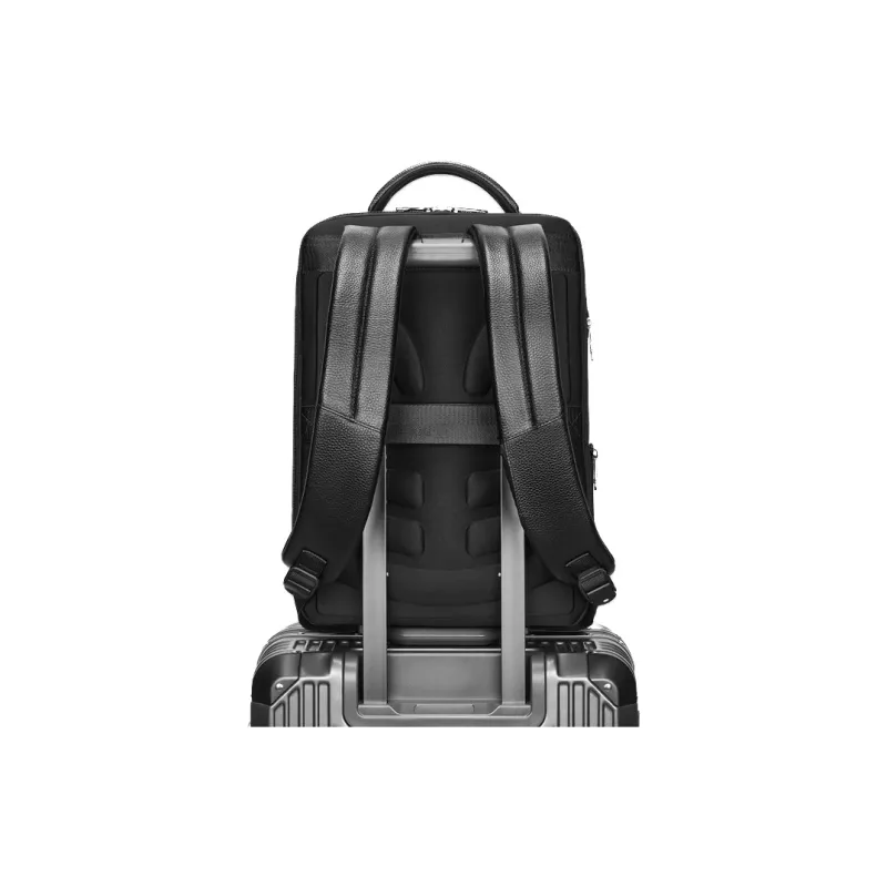 DOSRFINI Cow Leather Backpack Large Size Men's Black-2