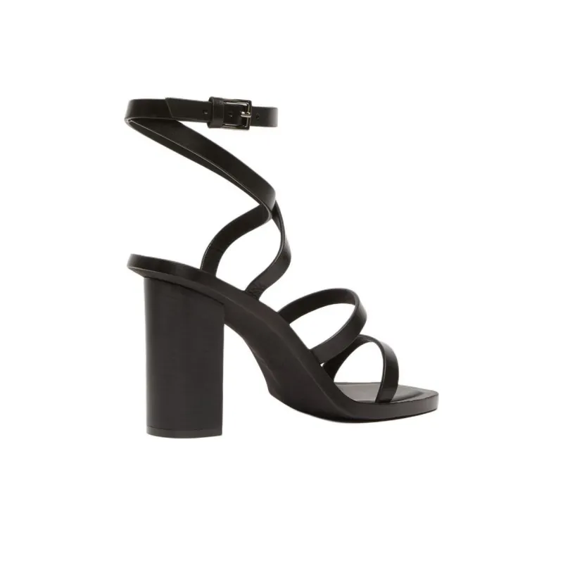 MaxMara One Strap Sandals 9cm Women's Black-3