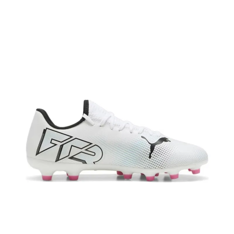 PUMA FUTURE 7 PLAY HG Rubber Short Studs Firm Ground Anti Slip Wear Resistant Soccer Shoes Men's White Black-1