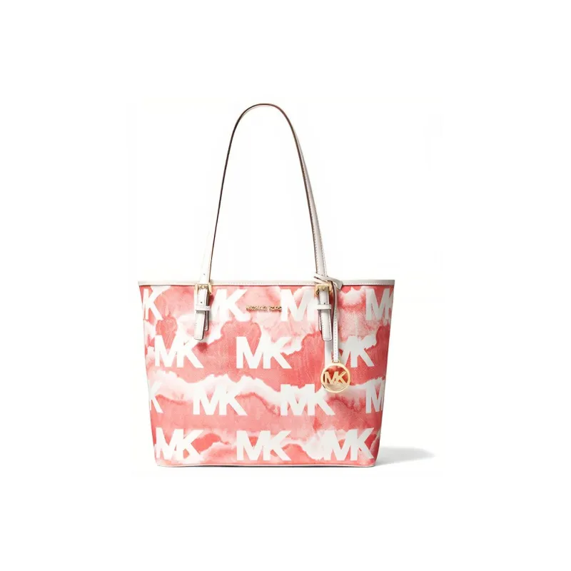 MICHAEL KORS Jet Set Artificial Leather Shoulder Bag, Crossbody Bag, Handbag Women's Coral Red-0