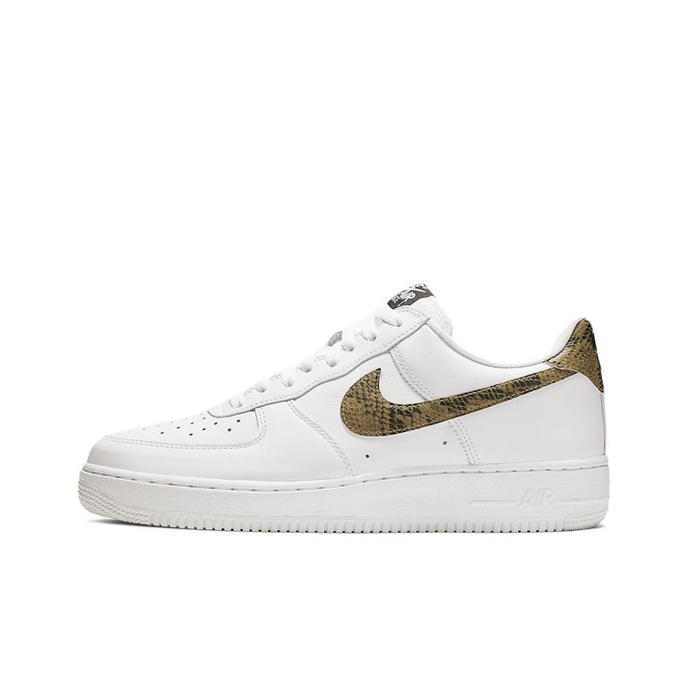 Nike Air Force 1 Skateboard Shoes Unisex Low Top White Gold