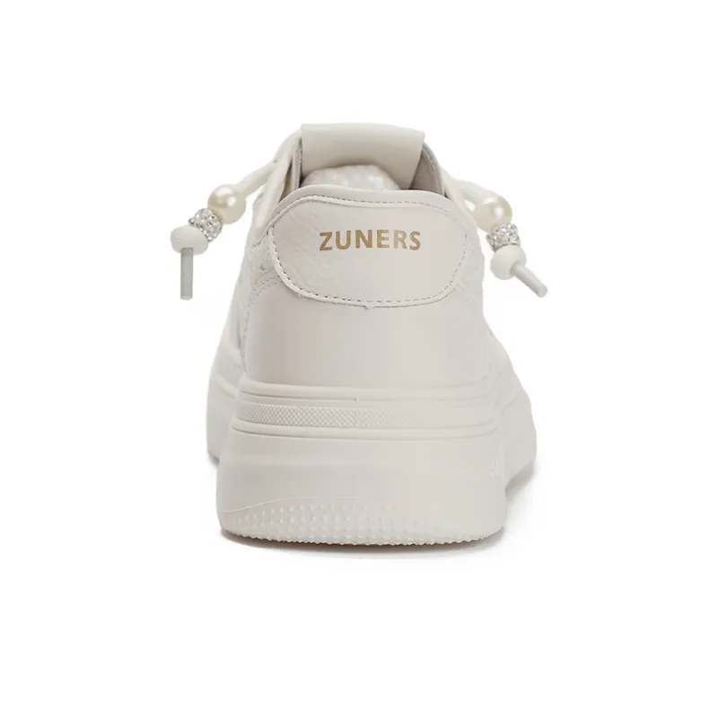 Zun'er Quick Dry Lightweight Breathable Low-Top Skateboard Shoes Unisex White-4