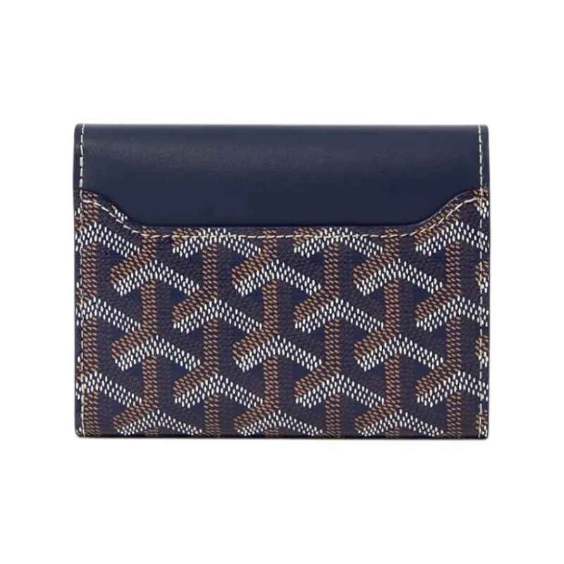 GOYARD Canvas With Calfskin Wallet Unisex Marine Blue-2
