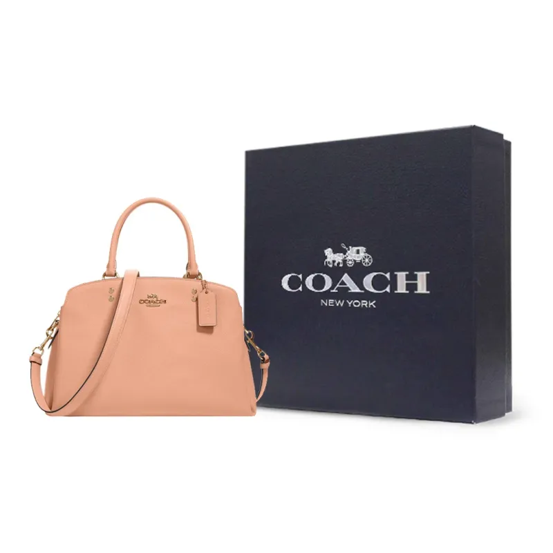 COACH Lillie Horizontal Grain Leather Handbag Shoulder Bag Crossbody Bag Large Size Women's Gold/Faded Blush Pink-0