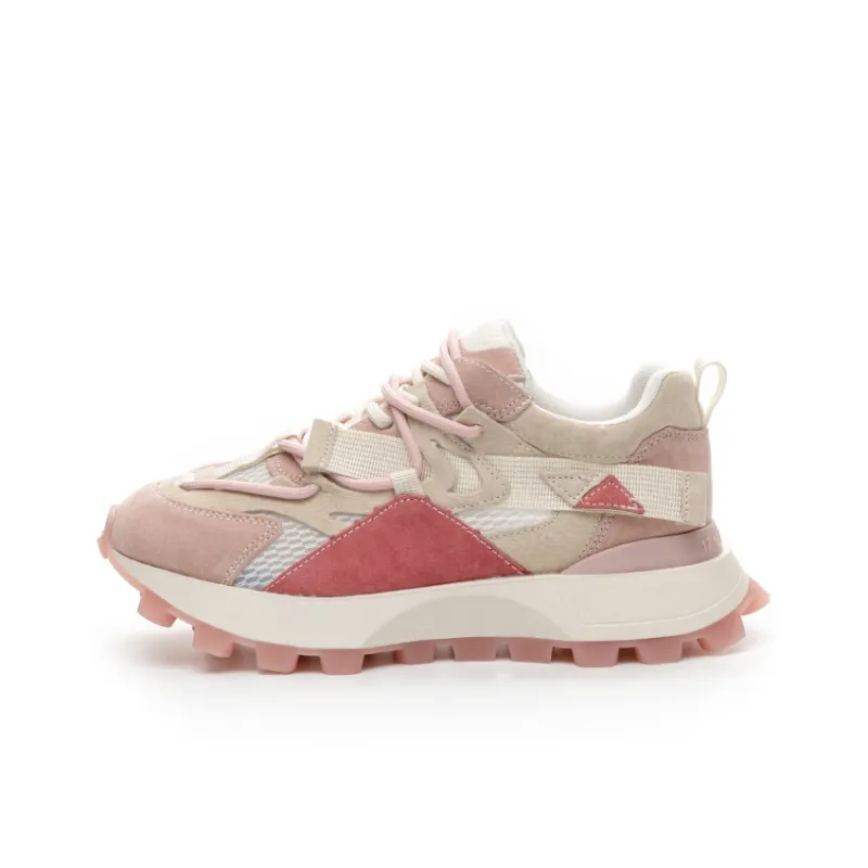 CHOVO Chunky Sneakers Women's Low Top Yellow/Pink-4